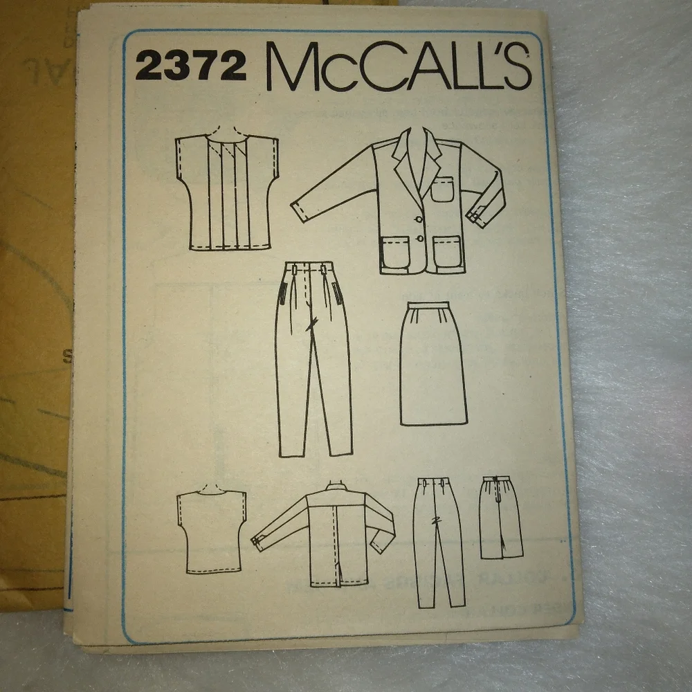 McCall's 2372 Sz 10 Misses Jacket Top Skirt Pants designed by Jones New York